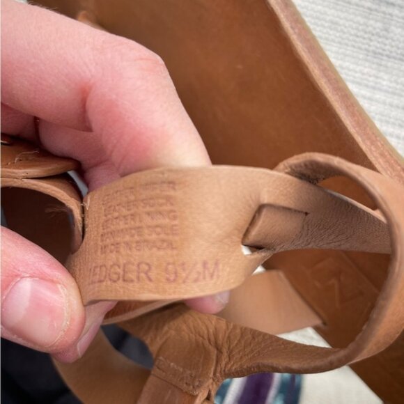 ANTONIO MELANI Women's Ledger Strappy Leather Sandals Size 9.5 In Tan - Picture 4 of 4